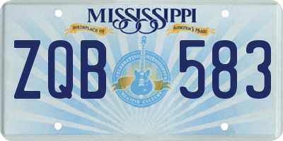 MS license plate ZQB583