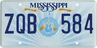 MS license plate ZQB584