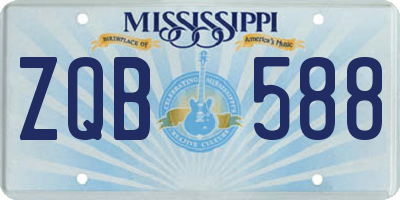 MS license plate ZQB588