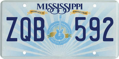 MS license plate ZQB592