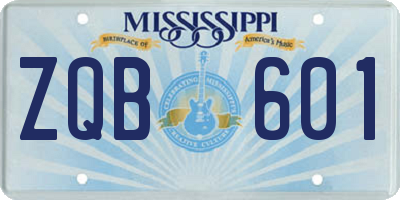 MS license plate ZQB601