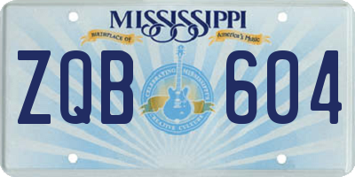 MS license plate ZQB604