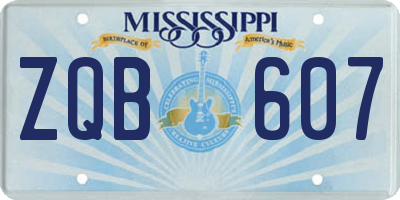 MS license plate ZQB607