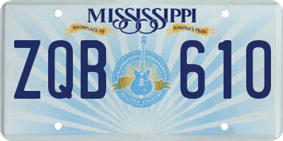 MS license plate ZQB610