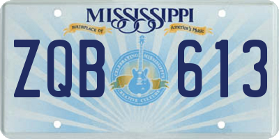 MS license plate ZQB613