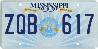 MS license plate ZQB617