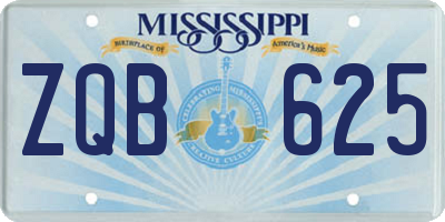 MS license plate ZQB625