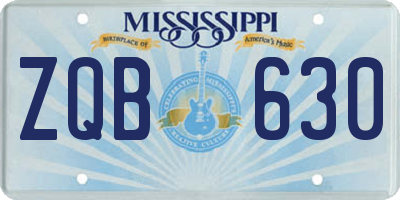 MS license plate ZQB630