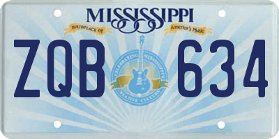 MS license plate ZQB634