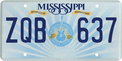 MS license plate ZQB637