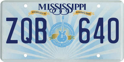 MS license plate ZQB640