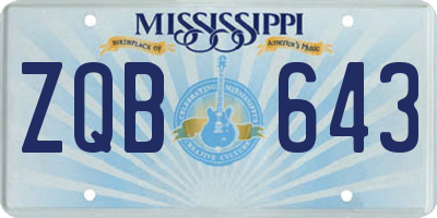 MS license plate ZQB643