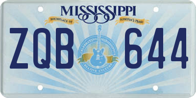 MS license plate ZQB644