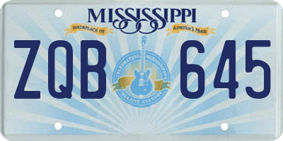 MS license plate ZQB645