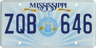 MS license plate ZQB646