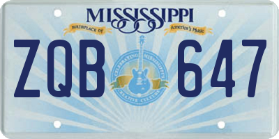 MS license plate ZQB647