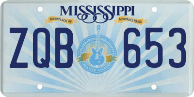 MS license plate ZQB653