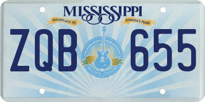 MS license plate ZQB655
