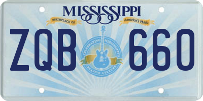 MS license plate ZQB660