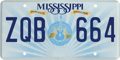MS license plate ZQB664