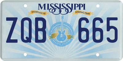 MS license plate ZQB665