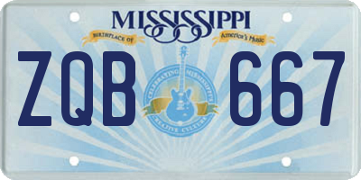 MS license plate ZQB667