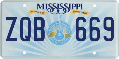 MS license plate ZQB669