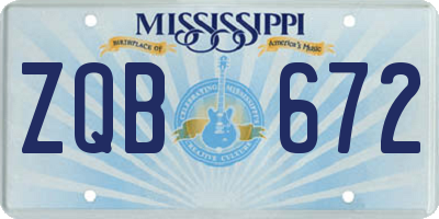 MS license plate ZQB672