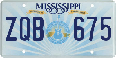 MS license plate ZQB675