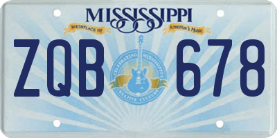 MS license plate ZQB678