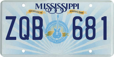 MS license plate ZQB681