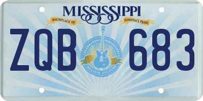MS license plate ZQB683