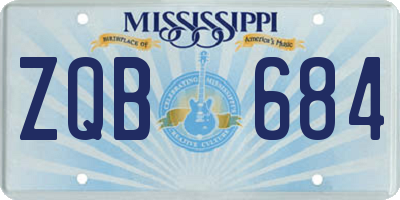 MS license plate ZQB684
