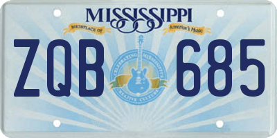MS license plate ZQB685