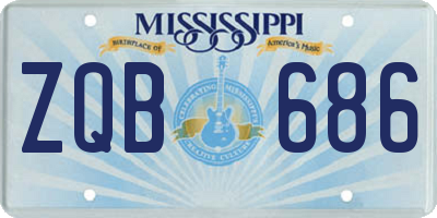 MS license plate ZQB686