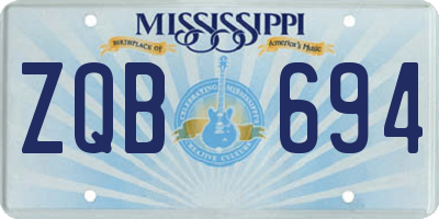 MS license plate ZQB694