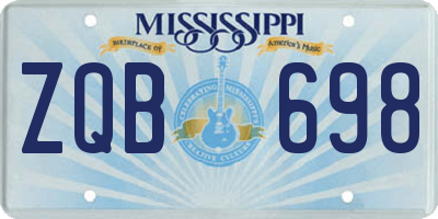 MS license plate ZQB698