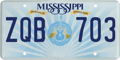 MS license plate ZQB703