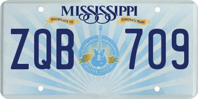 MS license plate ZQB709