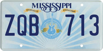 MS license plate ZQB713