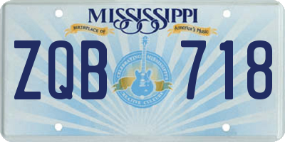 MS license plate ZQB718