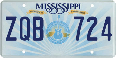 MS license plate ZQB724
