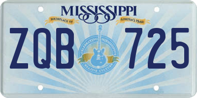 MS license plate ZQB725