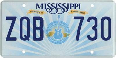 MS license plate ZQB730