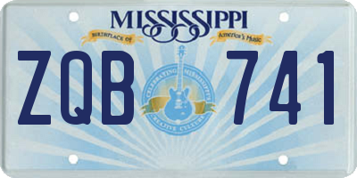 MS license plate ZQB741