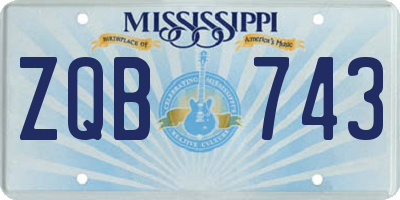 MS license plate ZQB743