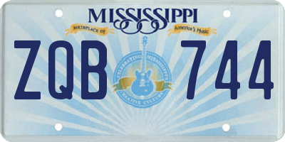 MS license plate ZQB744