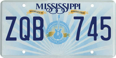 MS license plate ZQB745