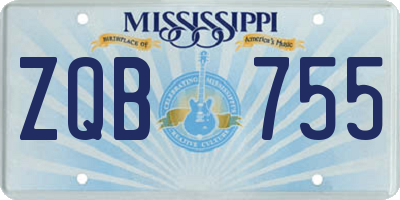 MS license plate ZQB755