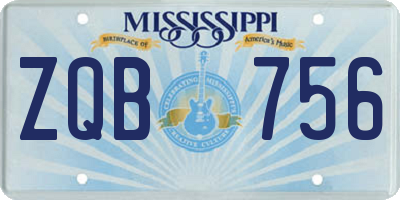 MS license plate ZQB756